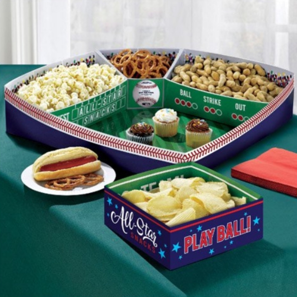 🆕 MLB Major League Baseball Paper Snack Stadium Set, Party Supplies, NEW